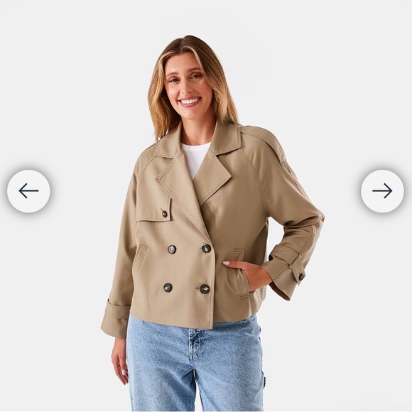 Crop Trench Coat size 18au (us16) NWT - Picture 3 of 9